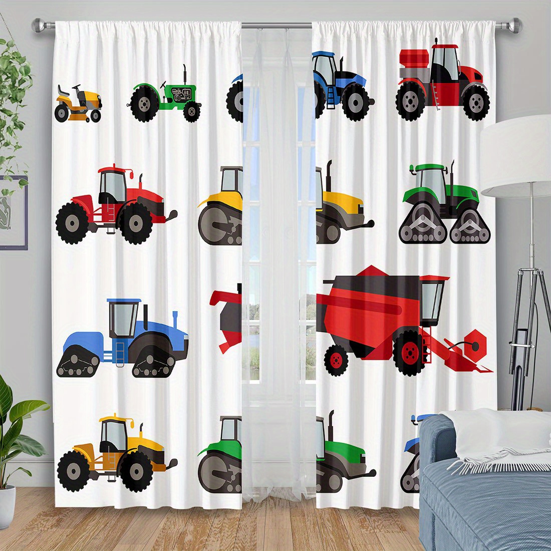 Agriculture Farming Cartoon - ستارة بتصميم جرار كرتوني ملون، طباعة