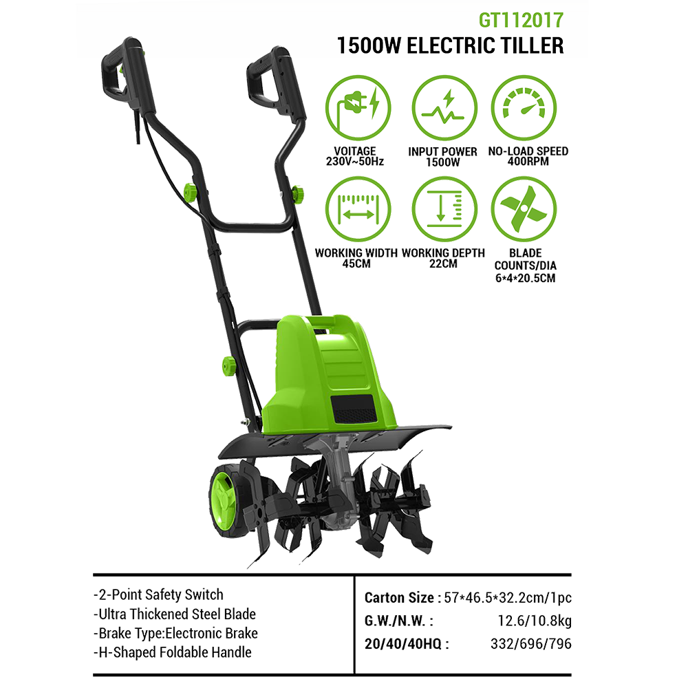 محراث كهربائي بقوة 1500 واط، ع - مراجعة Soil Tilling Cultivator وسعره