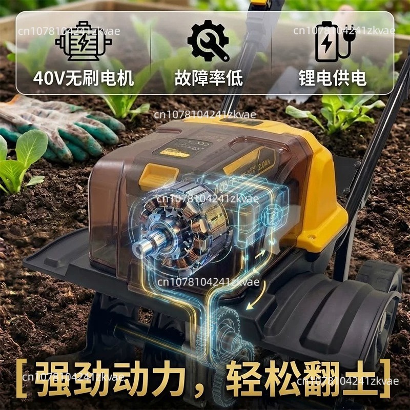 محراث كهربائي صغير بدون فرشاة  - مراجعة Soil Tilling Cultivator وسعره