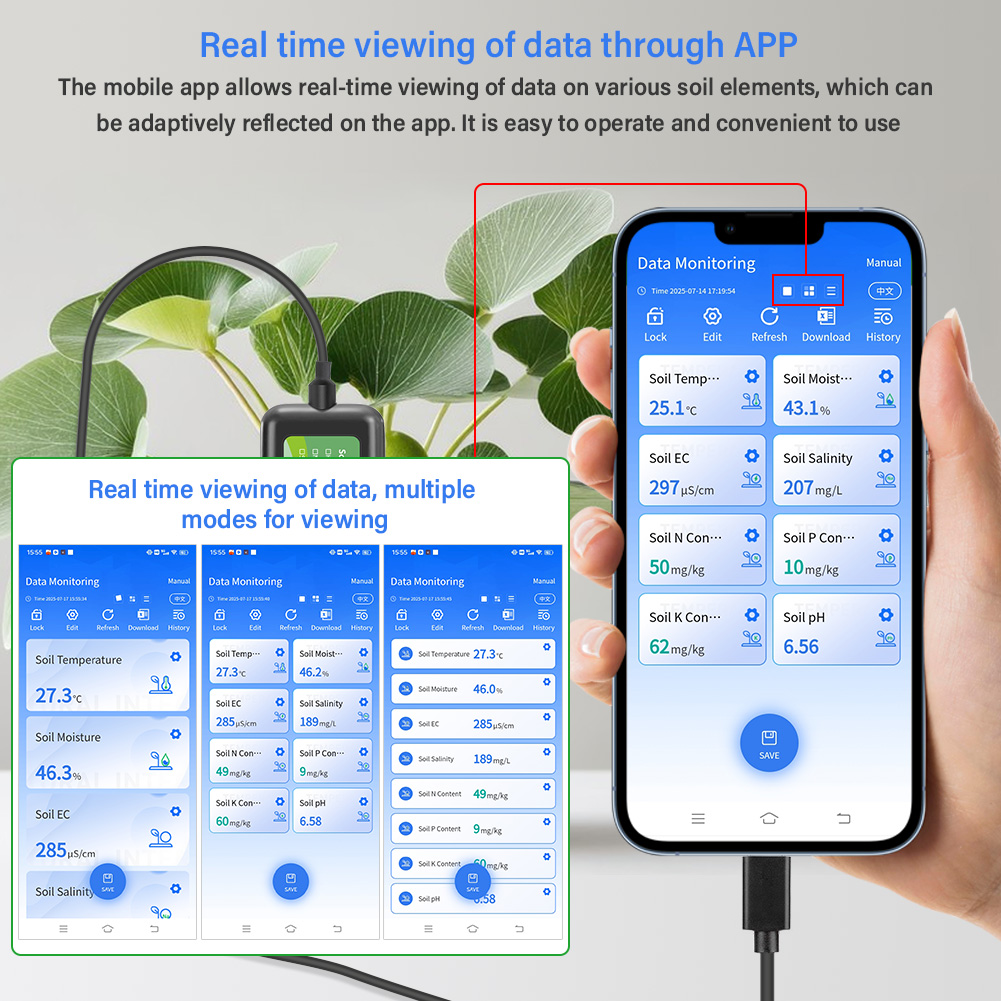 مستشعر التربة YAGO 8 في 1 للزر - مراجعة Precision Farming Smart Agriculture وسعره